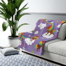 Load image into Gallery viewer, Signature Pattern (Purple) Sherpa Fleece Blanket
