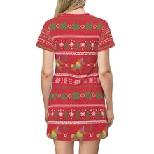 Load image into Gallery viewer, 2021 Holiday All Over Print T-Shirt Dress
