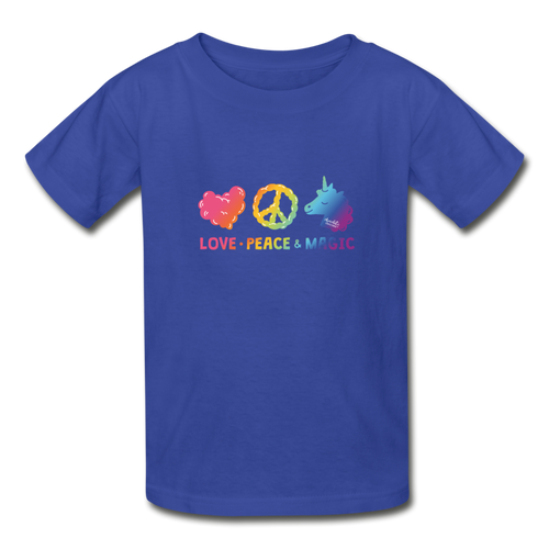 LOVE, PEACE, & MAGIC Hanes Youth Tagless T-Shirt - royal blue