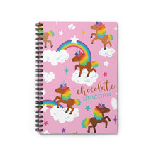 Load image into Gallery viewer, Chocolate Unicorn Spiral Notebook - Ruled Line (with logo)
