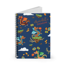 Load image into Gallery viewer, Chocolate Dragon (Navy) Spiral Notebook - Ruled Line
