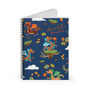 Chocolate Dragon (Navy) Spiral Notebook - Ruled Line