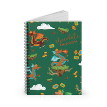Load image into Gallery viewer, Chocolate Dragon (Green) Spiral Notebook - Ruled Line
