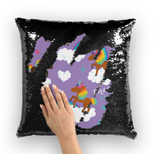Load image into Gallery viewer, Signature Pattern (Purple) Sequin Cushion Cover
