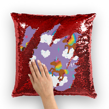 Load image into Gallery viewer, Signature Pattern (Purple) Sequin Cushion Cover
