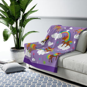 Signature Pattern (Purple) Sherpa Fleece Blanket