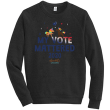 Load image into Gallery viewer, Chocolate Unicorn My Vote Mattered Fleece Sweatshirt
