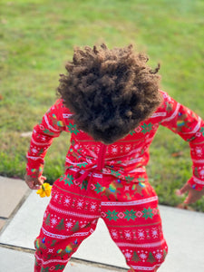 2021 Holiday Signature Pattern Two Piece Kids Pajamas