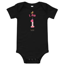 Load image into Gallery viewer, Chocolate Unicorn - I&#39;m 1 (plain) Baby short sleeve one piece
