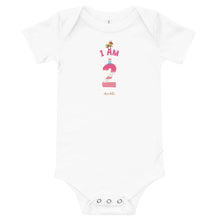 Load image into Gallery viewer, Chocolate Unicorn - I&#39;m 2 (plain) Baby short sleeve one piece
