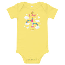 Load image into Gallery viewer, Chocolate Unicorn - I&#39;m 1 Baby short sleeve one piece
