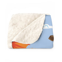 Load image into Gallery viewer, Chocolate Dragon (Light Blue) Sherpa Fleece Blanket

