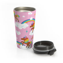 Load image into Gallery viewer, Chocolate Unicorn Signature Pattern Stainless Steel Travel Mug

