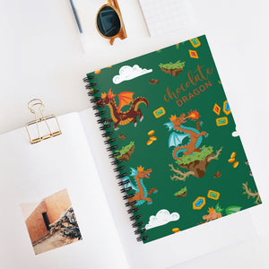 Chocolate Dragon (Green) Spiral Notebook - Ruled Line