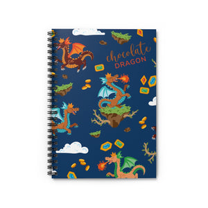 Chocolate Dragon (Navy) Spiral Notebook - Ruled Line