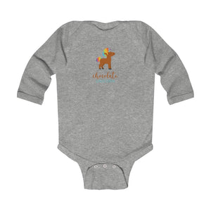 Chocolate Unicorn (Male) Infant Long Sleeve Bodysuit