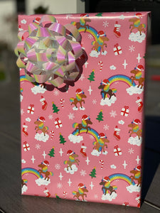 Holiday Unicorn Signature Pattern Wrapping Paper