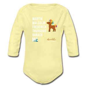 THE LEGACY CONTINUES Organic Long Sleeve Baby Bodysuit - washed yellow