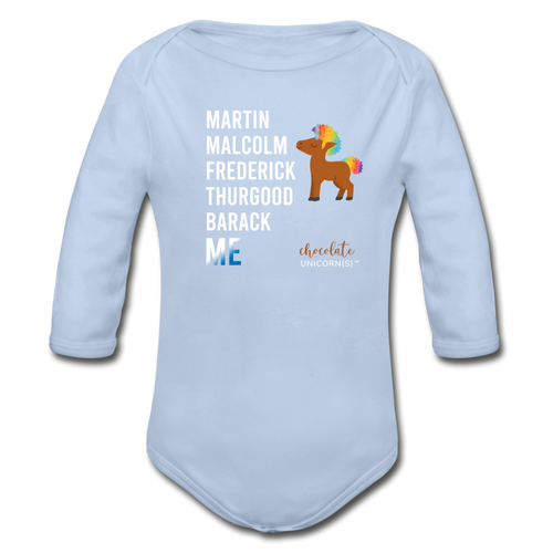 THE LEGACY CONTINUES Organic Long Sleeve Baby Bodysuit - sky