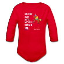 Load image into Gallery viewer, THE LEGACY CONTINUES Organic Long Sleeve Baby Bodysuit - red
