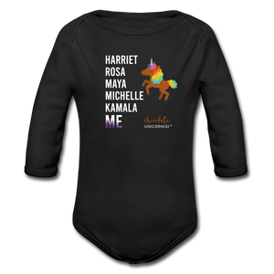 THE LEGACY CONTINUES Organic Long Sleeve Baby Bodysuit - black