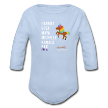 Load image into Gallery viewer, THE LEGACY CONTINUES Organic Long Sleeve Baby Bodysuit - sky
