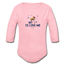Load image into Gallery viewer, MY VP IS LIKE ME Organic Long Sleeve Baby Bodysuit - light pink
