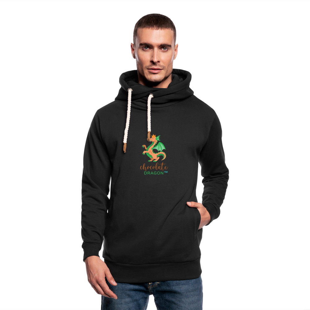 Chocolate Dragon Shawl Collar Hoodie - black