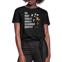Load image into Gallery viewer, Our POLITICAL Trailblazers BHM Collection Women&#39;s Knotted T-Shirt - black
