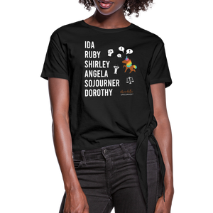 Our POLITICAL Trailblazers BHM Collection Women's Knotted T-Shirt - black