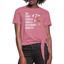 Load image into Gallery viewer, Our POLITICAL Trailblazers BHM Collection Women&#39;s Knotted T-Shirt - mauve
