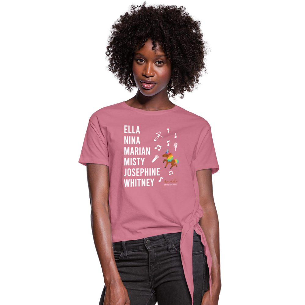 The ARTISTIC Trailblazer BHM Collection Women's Knotted T-Shirt - mauve
