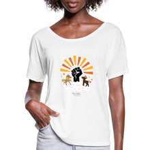 Load image into Gallery viewer, BHM Signature Collection Women’s Flowy T-Shirt - white
