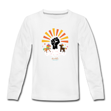 Load image into Gallery viewer, BHM Signature Collection Kids&#39; Premium Long Sleeve T-Shirt - white
