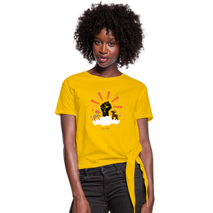 BLM Signature Collection SUNSHINE Women's Knotted T-Shirt - sun yellow