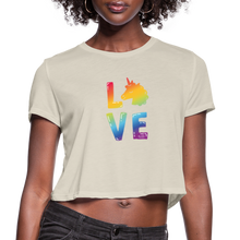 Load image into Gallery viewer, LOVE IS LOVE Women&#39;s Cropped T-Shirt - dust
