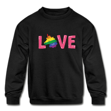 Load image into Gallery viewer, LOVE Kids&#39; Crewneck Sweatshirt - black
