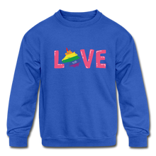 Load image into Gallery viewer, LOVE Kids&#39; Crewneck Sweatshirt - royal blue
