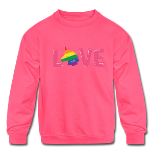 LOVE Kids' Crewneck Sweatshirt - neon pink
