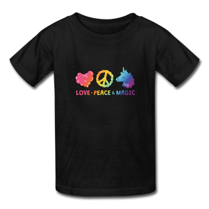 LOVE, PEACE, & MAGIC Hanes Youth Tagless T-Shirt - black