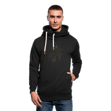 Load image into Gallery viewer, The Unicorn Outline Shawl Collar Hoodie - black

