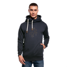 Load image into Gallery viewer, The Unicorn Outline Shawl Collar Hoodie - navy
