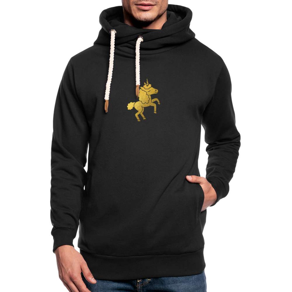 The Golden Unicorn Shawl Collar Hoodie (no logo) - black