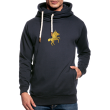 Load image into Gallery viewer, The Golden Unicorn Shawl Collar Hoodie (no logo) - navy
