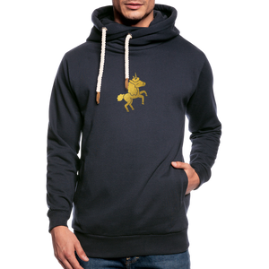 The Golden Unicorn Shawl Collar Hoodie (no logo) - navy