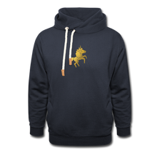 Load image into Gallery viewer, The Golden Unicorn Shawl Collar Hoodie (no logo) - navy
