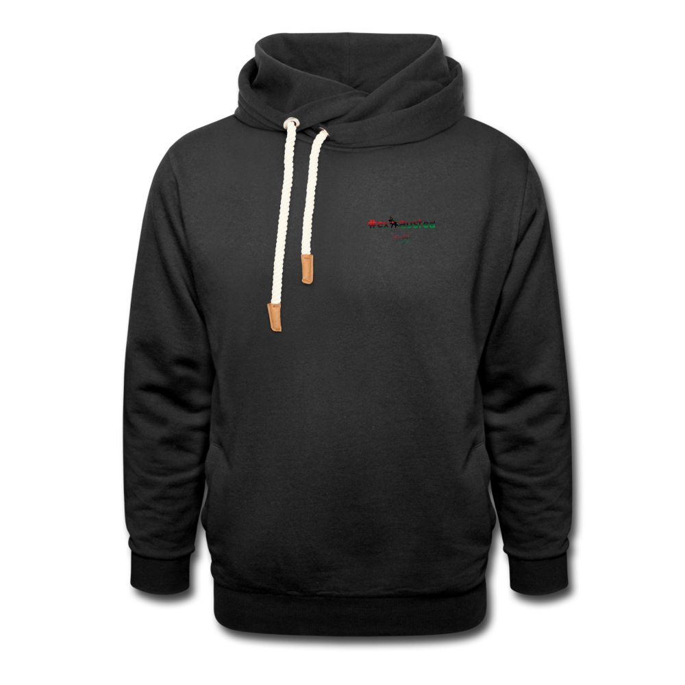 BHM'22 Mini #exhausted Shawl Collar Hoodie - black