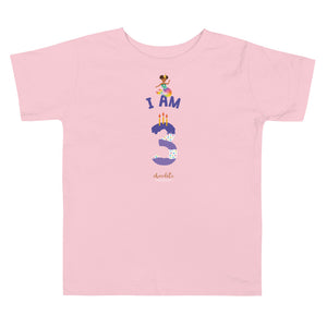 Chocolate Mermaid - I'm 3 (plain) Toddler Short Sleeve T-Shirt