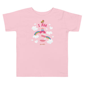 Chocolate Unicorn - I'm 3 Toddler Short Sleeve T-Shirt