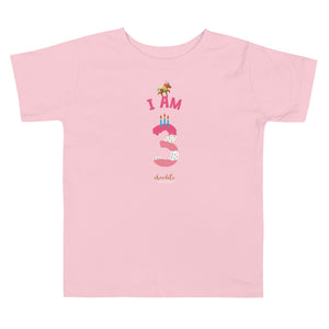 Chocolate Unicorn - I'm 3 (plain) Toddler Short Sleeve Tee
